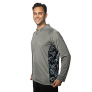 Men's SG Edge Grey Camo Long Sleeve Half Zip Shirt SG Edge Apparel